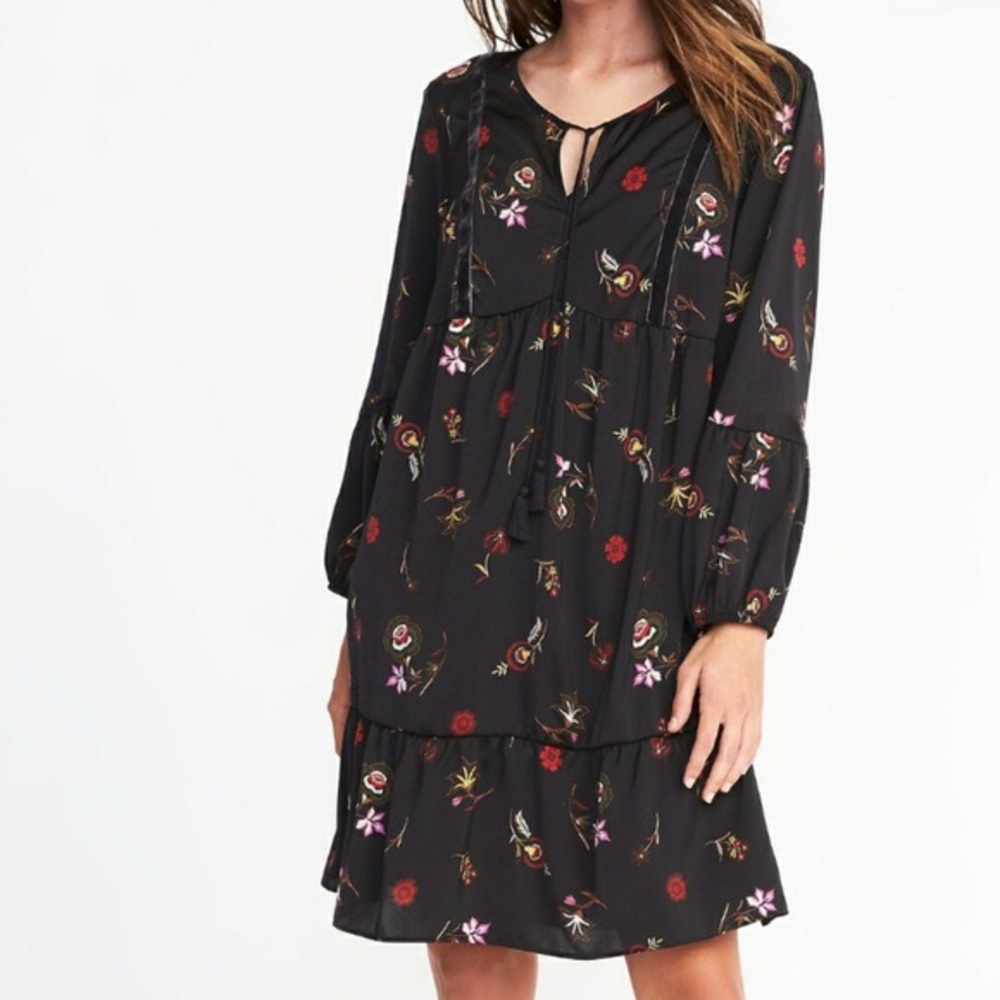 Old Navy Black Floral Dress